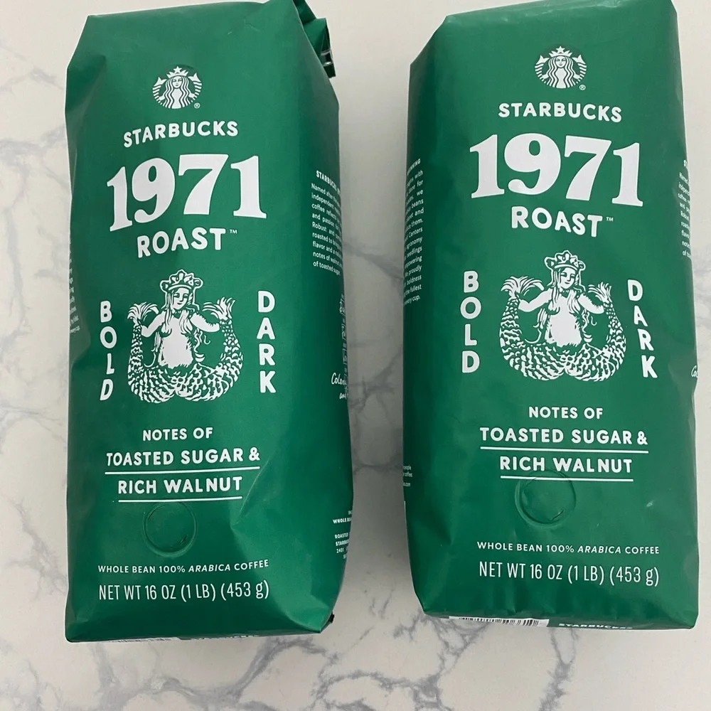 ⭐️Starbucks 1971 Roast⭐️ – 2- Bold & Dark Whole Bean Coffee (1 lb each)